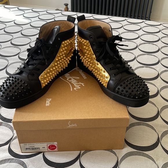 Christian Louboutain Red Bottoms, Men’s Size US (12) EU (45) Black & Gold - Picture 6 of 7